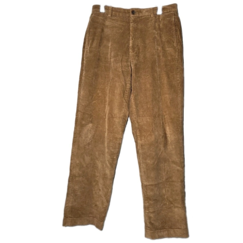 Brooks Brothers Hudson Corduroy Pants Brown W33 L32 Classic Straight Cotton